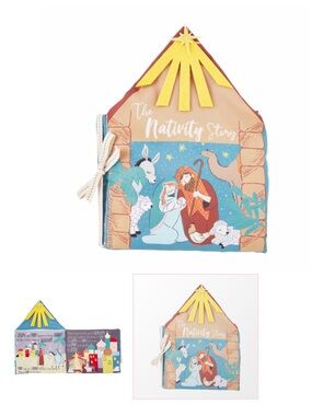 NWT Mudpie Nativity Plush Soft Children’s Book Baby Christmas Mud Pie New